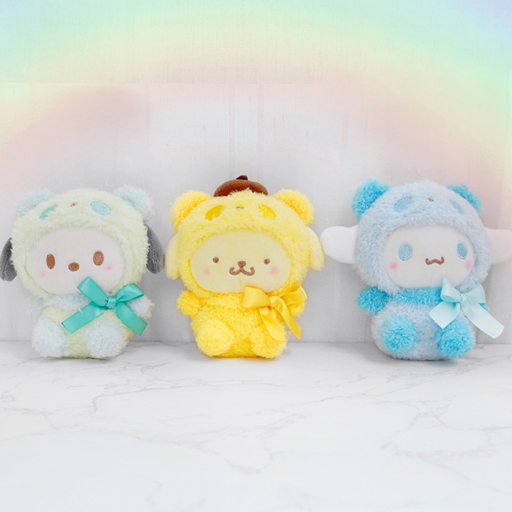 SANRIO Móc Khóa Hình Gấu Trúc Nhồi Bông Dễ Thương
