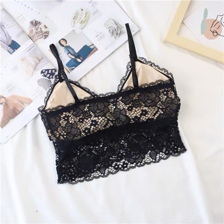 Áo bra nữ ren - Áo croptop ren chun lưng gợi cảm sexy Cavera B628