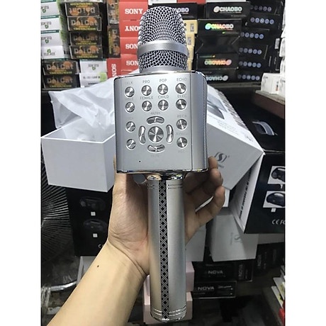 Micro karaoke bluetooth YS97 không dây, Loa karaoke bluetooth tích hợp loa bass,tress, Bảo hành 6 tháng