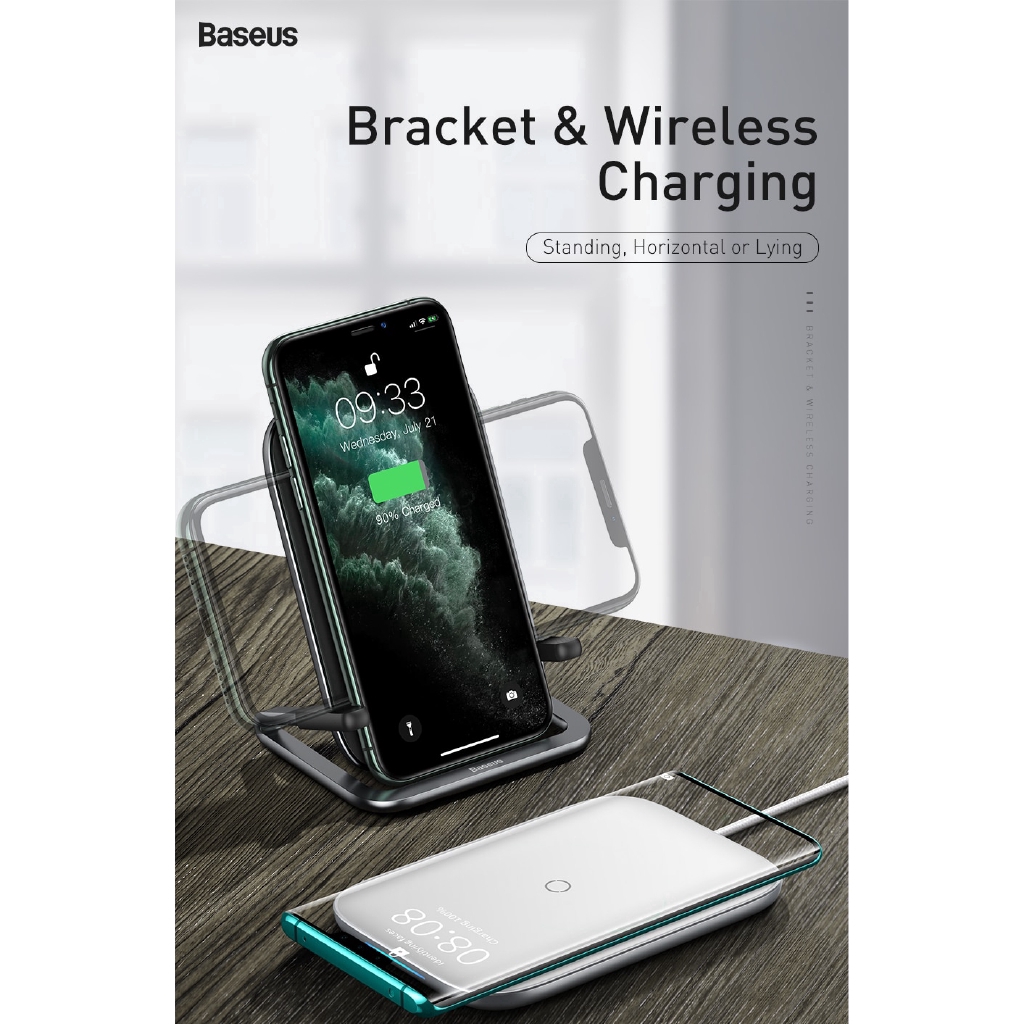 Đế Sạc Baseus Tốc Độ Nhanh Không Dây Qi 15W Dành Cho Điện Thoại Iphone Android