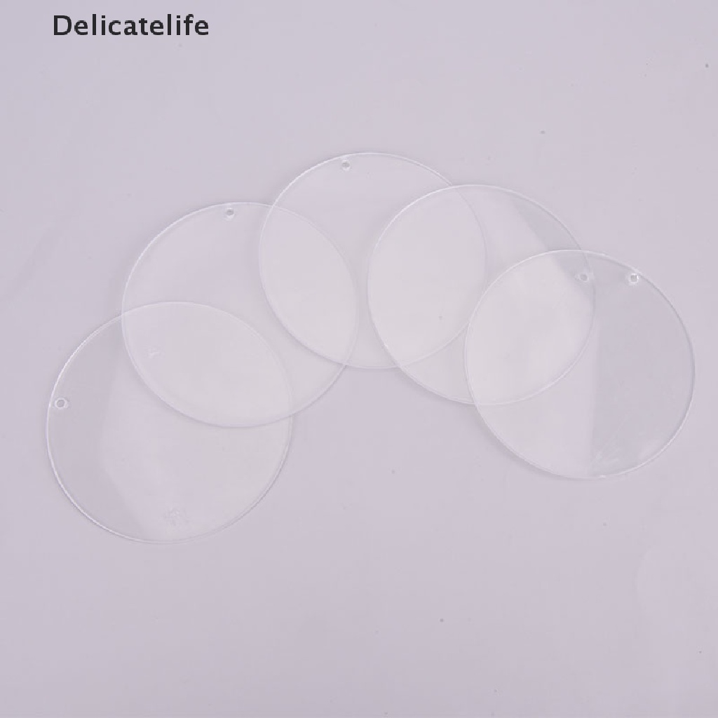 Set 10 mặt dây chuyền hình tròn bằng acrylic trong suốt DIY