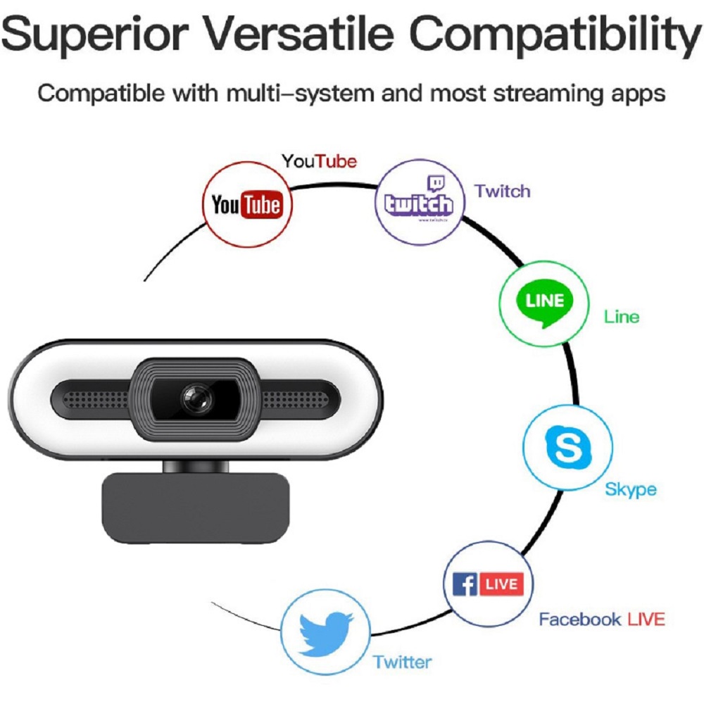 Webcam 1080p Có Thể Điều Chỉnh Độ Sáng Tích Hợp Micro Tiện Dụng Cho Máy Tính | BigBuy360 - bigbuy360.vn