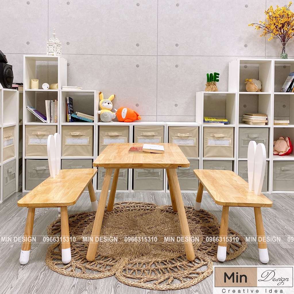 Bàn ghế gỗ học tập và chơi cho bé montessori từ 18 tháng đến 12 tuổi, 100% gỗ sồi, gỗ cao su, MDF nhập khẩu cao cấp!