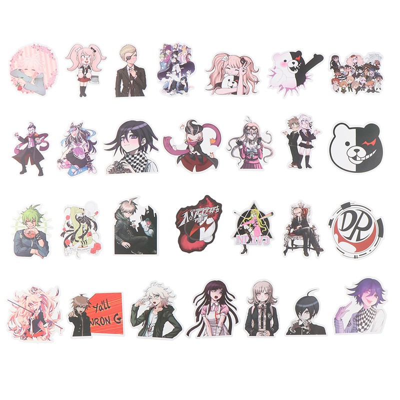 Hl Set 50 Miếng Dán Trang Trí Chống Thấm Nước Hình Anime Dễ Thương
