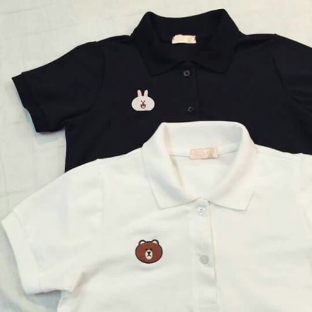 áo thun cổ trụ thỏ Cony và gấu Brown