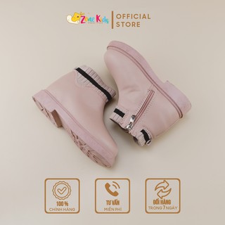 Boot da cổ chun cho bé gái, giày bốt da cá tính, giày boot da thời trang cho bé 1- 8 tuổi zonekids - a12