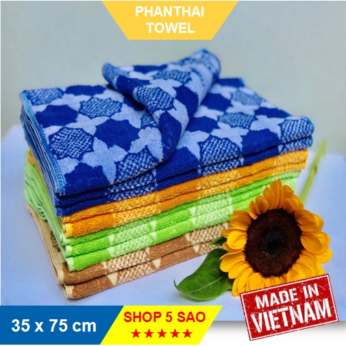 Khăn bông tắm, gội đầu chữ Thập, dày dặn 35cmx75cm (150g)/ Sợi cotton #khantamgoi #khantam