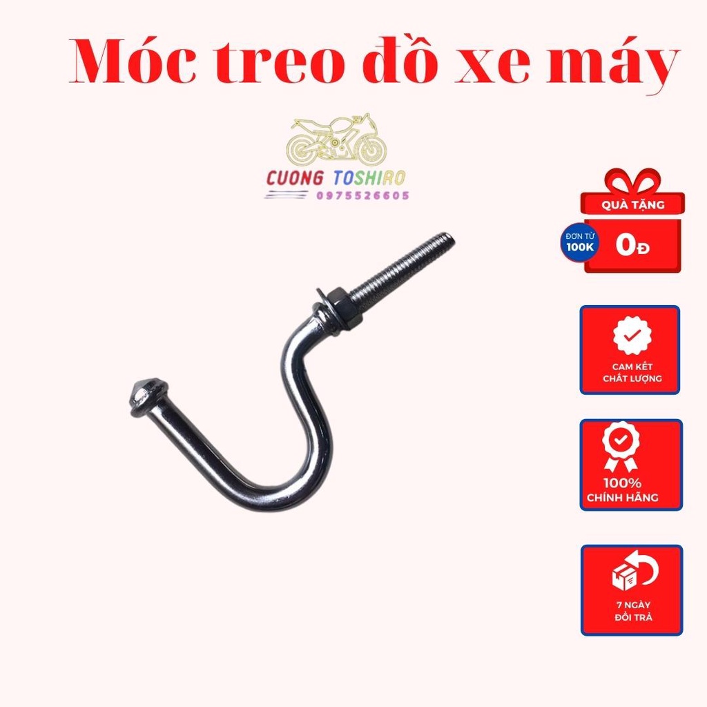 Móc treo đồ xe máy loại kẹp inox titan 7 màu gắn cho mọi dòng xe như wave, sirius, Ab, dream...  (giá 1 cái)