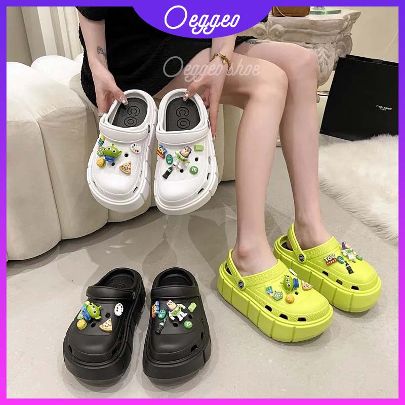 Dép Đi Biển Đục Lỗ Đế Dày In Hoạt Hình Dễ Thương Thời Trang Mùa Hè Cho Nữ