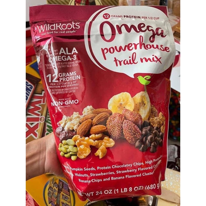 Hạt trái cây sấy khô thập cẩm WildRoots Omega Powerhouse Trail Mix 680g