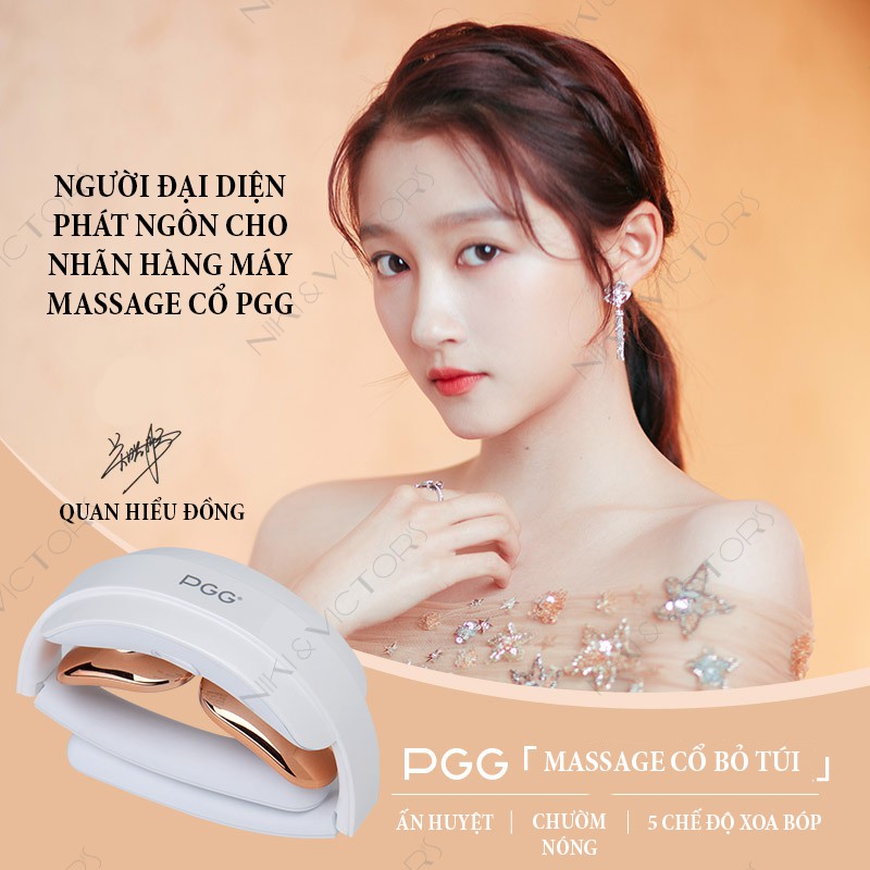 (Người Đại Diện Quan Hiểu Đồng) Vòng massage cổ gáy massage cổ vai gáy 72g có thể gập lại và làm nóng PGG