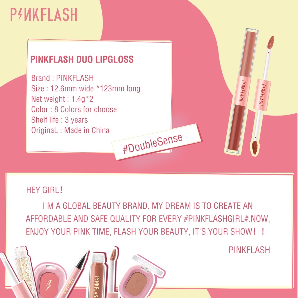 Đèn Flash Màu Hồng #Son Môi Dạng Lỏng 2 Trong 1 Hai Đầu Màu Nhung Lì Nhẹ