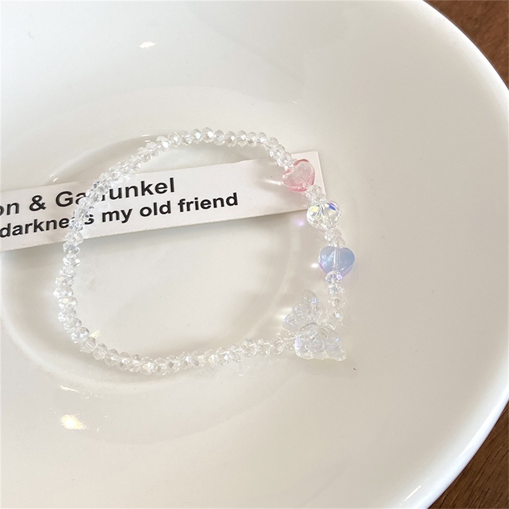 Vòng Tay Chuỗi Hạt Hình Bướm Nhiều Màu Sắc Chất Liệu Acrylic Co Giãn Thời Trang Cho