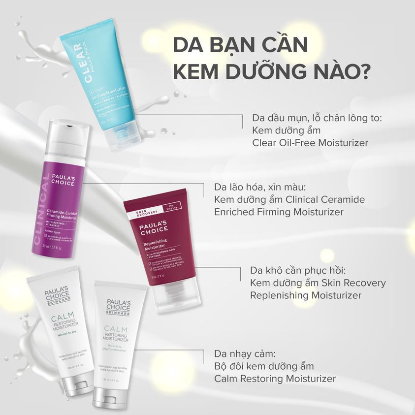 [PAULA'S CHOICE] Kem Dưỡng Ẩm Phục Hồi Cho Da Mụn Không Chứa Dầu Dịu Nhẹ Clear Oil - Free Moisturizer 60ml (Mã 3800)