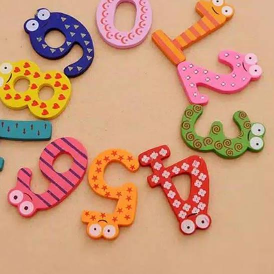 3kd✪ Bộ Đồ Chơi Chữ Cái Và Số Bằng Gỗ 005 Có Nam Châm Hít Tủ Lạnh Giáo Dục Cho Bé