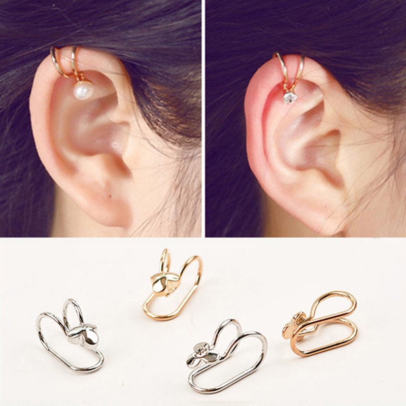 Fashion star love moon earrings without piercings Korean earrings u-shaped cute earrings for women