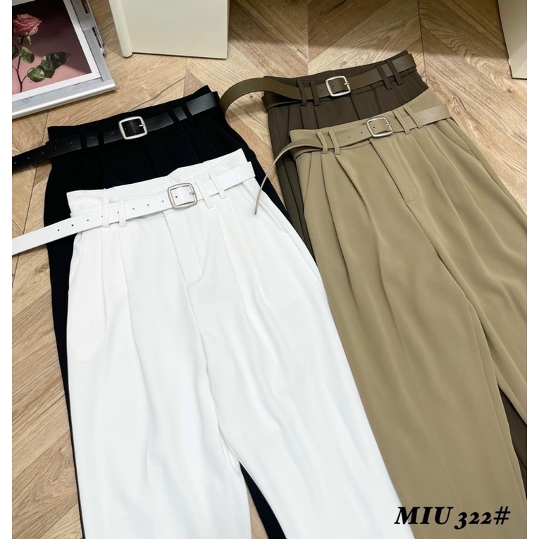 Quần baggy vải kèm đai vuông mã 322