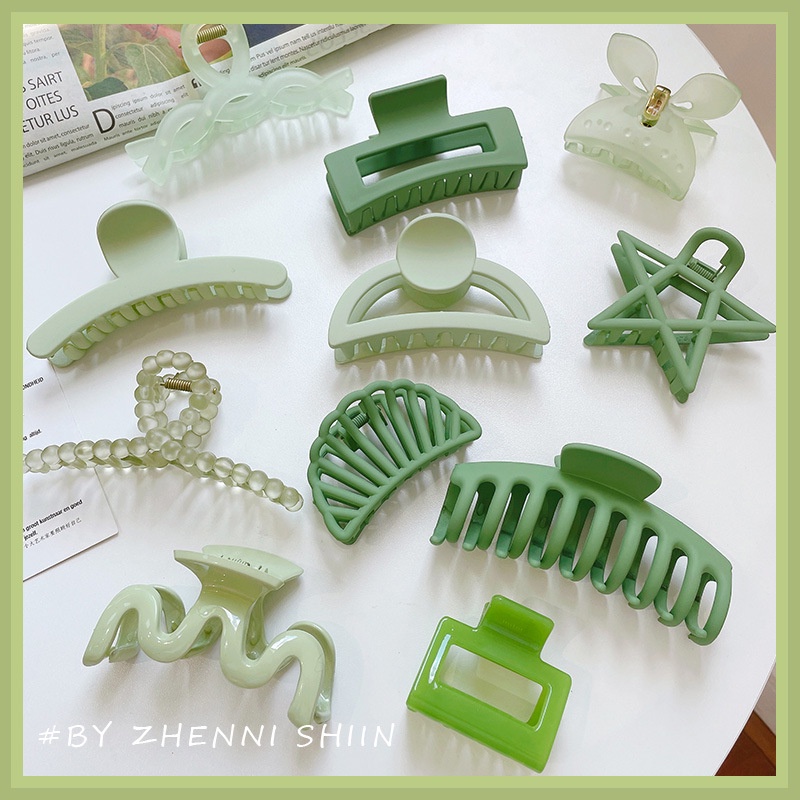 Kẹp Tóc Rỗng Bằng Acrylic Màu Trơn Họa Tiết Hình Học Đơn Giản