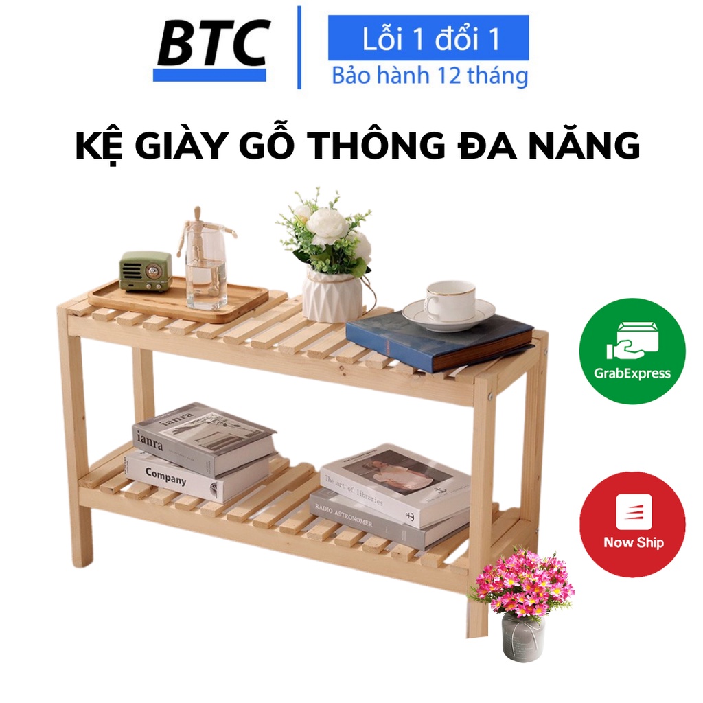 Kệ giày dép gỗ Giá giày dép - Gỗ thông tự nhiên phong cách Hàn Quốc - Chắc chắn bền bỉ - lỗi 1 đổi 1 BTC.8686