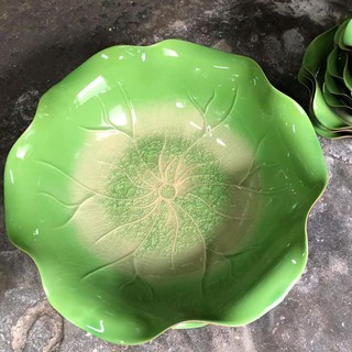 Bát hình lá sen men xanh Bát Tràng, nhiều kích thước