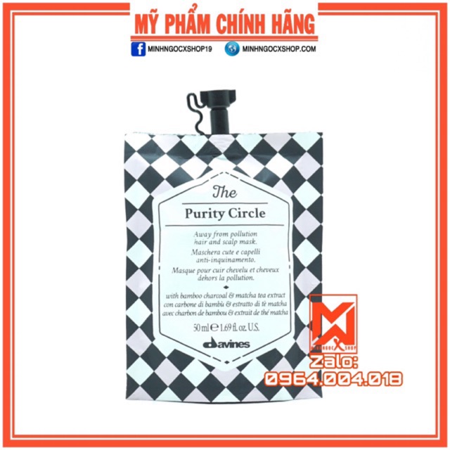 ✅[ DAVINES-CHÍNH HÃNG ] MẶT NẠ THẢI ĐỘC CHO TÓC VÀ DA ĐẦU DAVINES THE PURITY CIRCLE 50ML