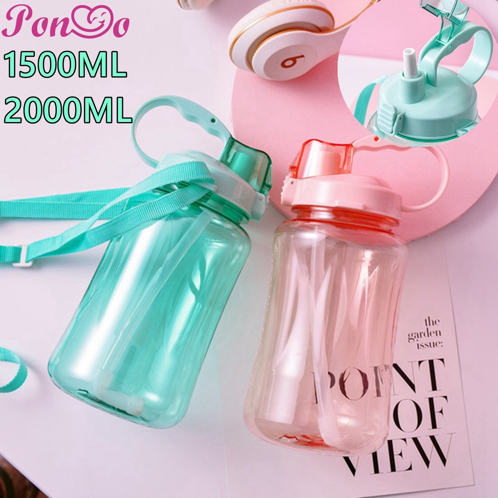 Bình Nước Thể Thao Dung Tích 2000ml Kèm Ống Hút Tiện Dụng