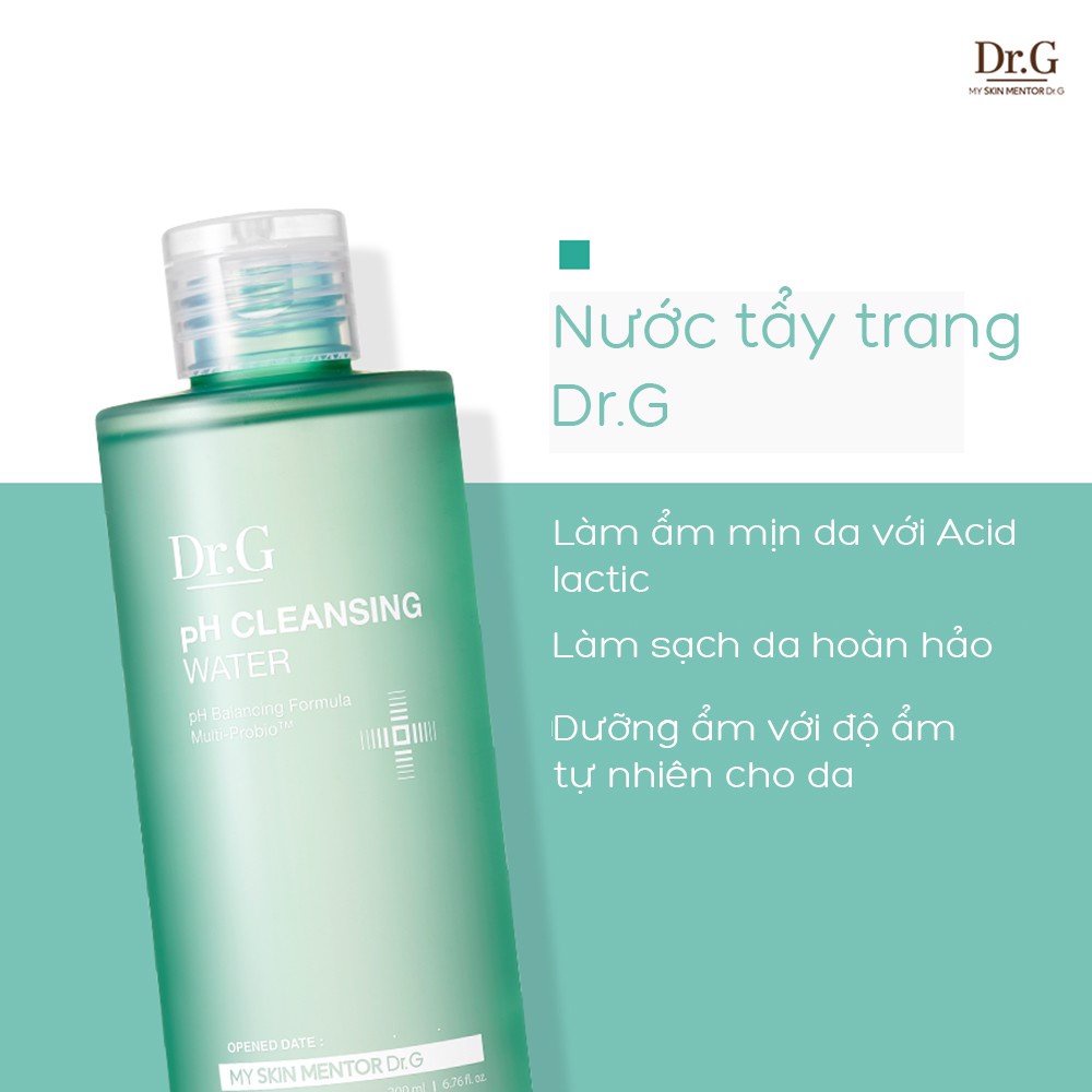 Nước Tẩy Trang Dịu Nhẹ Dr.G pH Cleansing Water