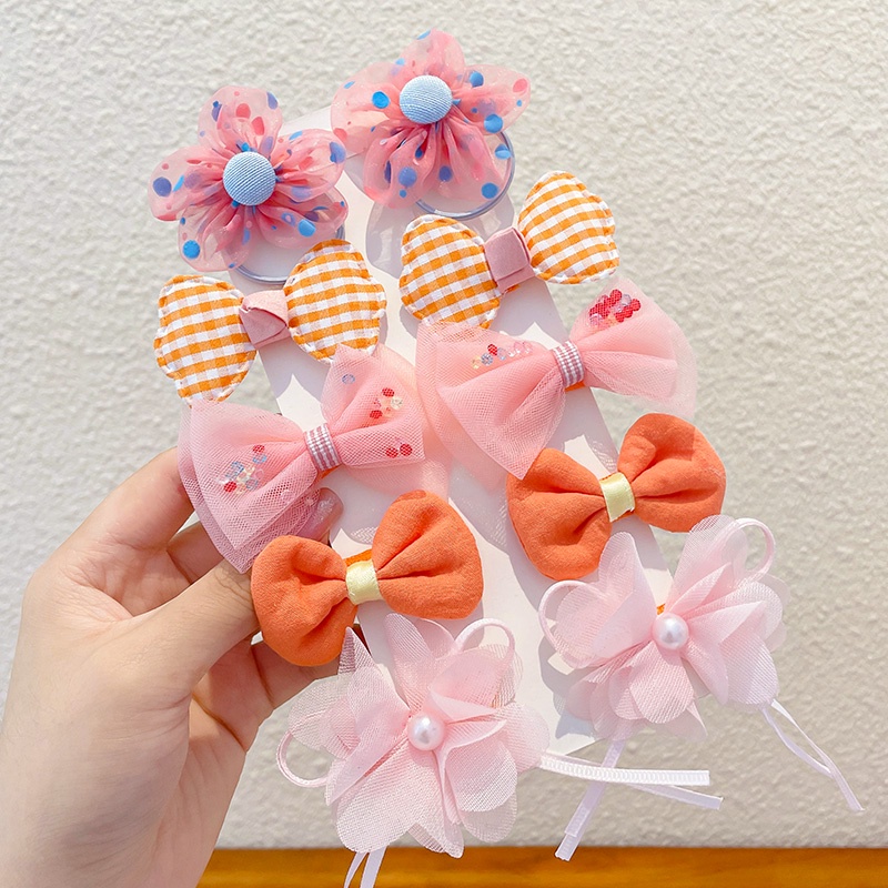 Kẹp Tóc Hình Nơ Bằng Vải Không Gây Đau Kiểu Công Chúa Dễ Thương Cho Bé Gái