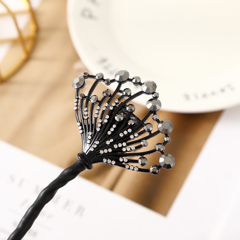 Dây buộc tóc HAIMEIKANG hình quạt đính đá thời trang cho nữ