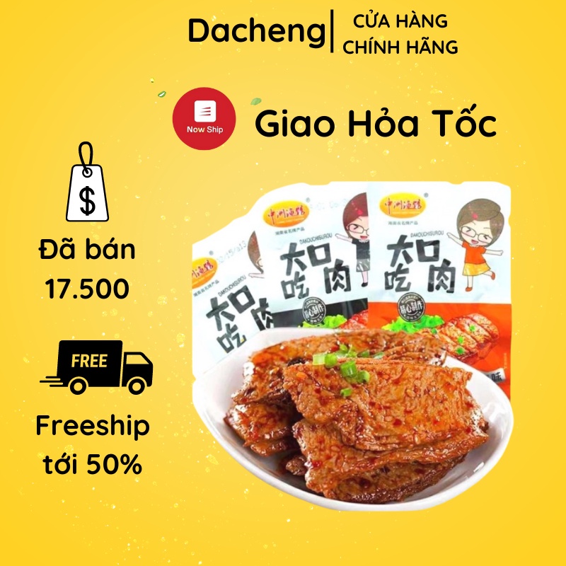 Thịt nướng bbq cô gái màu đỏ 1 gói 26g loại chay đồ ăn vặt Sài Gòn vừa ngon vừa rẻ | Dacheng Food