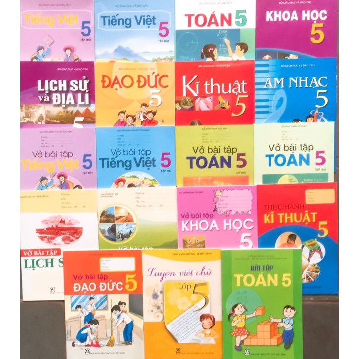 [Trọn bộ] Bộ sách giáo khoa lớp 5 + Sách vở bài tập lớp 5 (19 quyển)