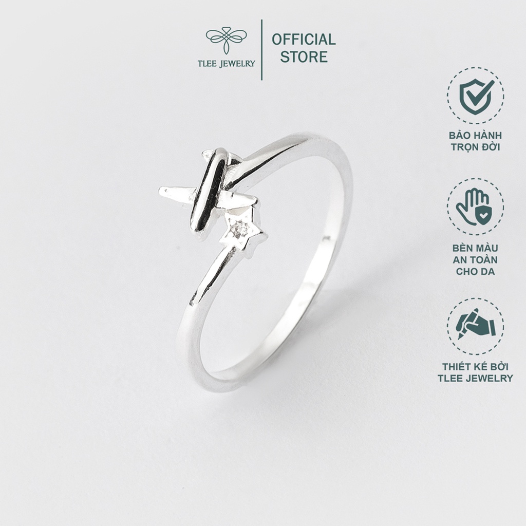 Nhẫn bạc nữ TLEE máy bay đính đá cách điệu TleeJewelry A0204