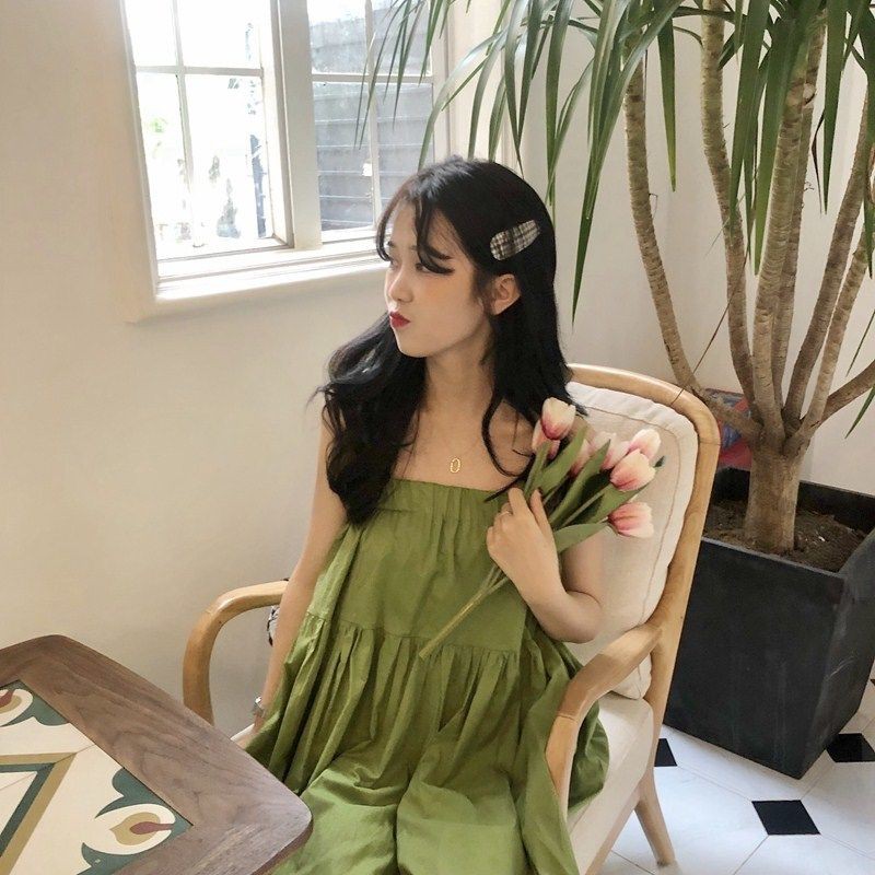 Đầm hai dây phong cách thời trang Hàn Quốc 2019 dành cho nữ | BigBuy360 - bigbuy360.vn