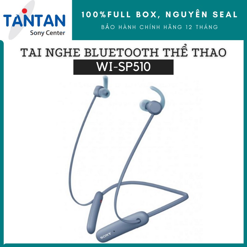 Tai Nghe BLUETOOTH THỂ THAO EXTRA-BASS Sony WI-SP510 | Kháng nước chuẩn IPX5 - Pin:15h - Sạc nhanh 10' nghe 60' - Micro