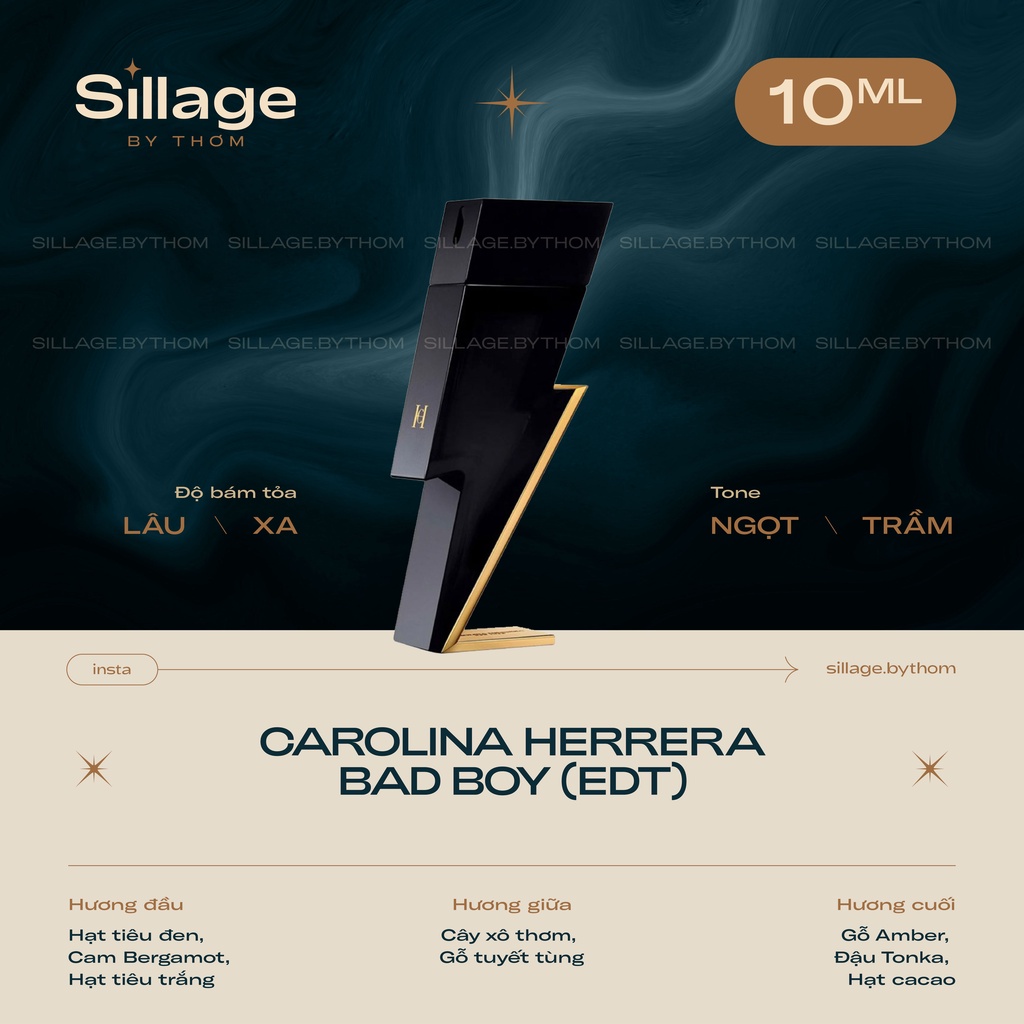 CA.RO.LI.NA HERRERA BAD BOY EDT | Mẫu thử nước hoa nữ