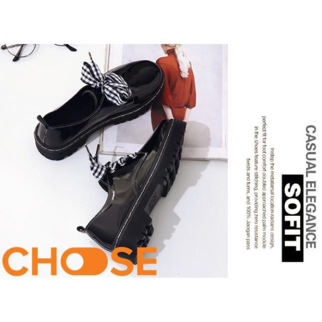 Giày Nữ Mọi Kiểu OXFORD Choose Dây Vải Caro Hoặc Đen Gót Cao 3 Phân G2311 -h91 | BigBuy360 - bigbuy360.vn