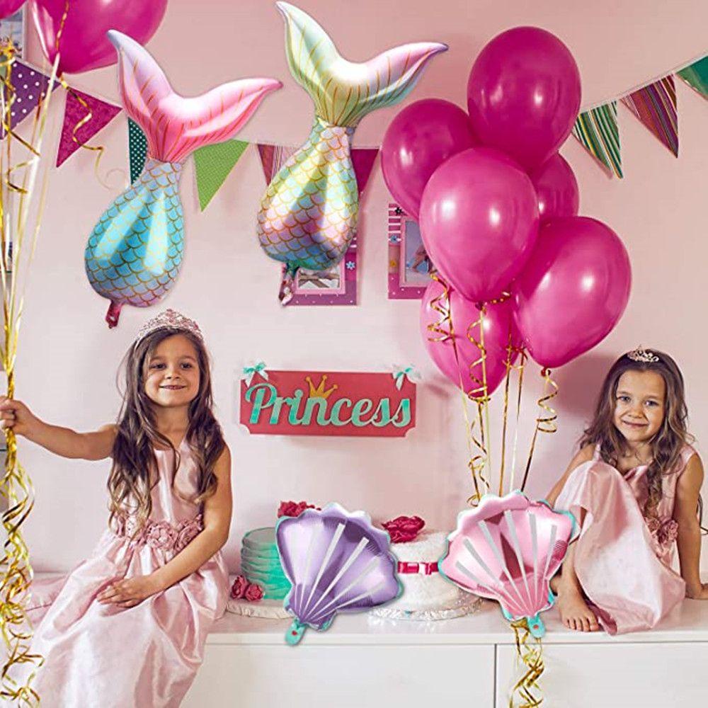 Set 1 Bong Bóng Hình Đuôi Nàng Tiên Cá Màu Sắc Gradient Trang Trí Tiệc Sinh Nhật / Tiệc Mừng Em Bé