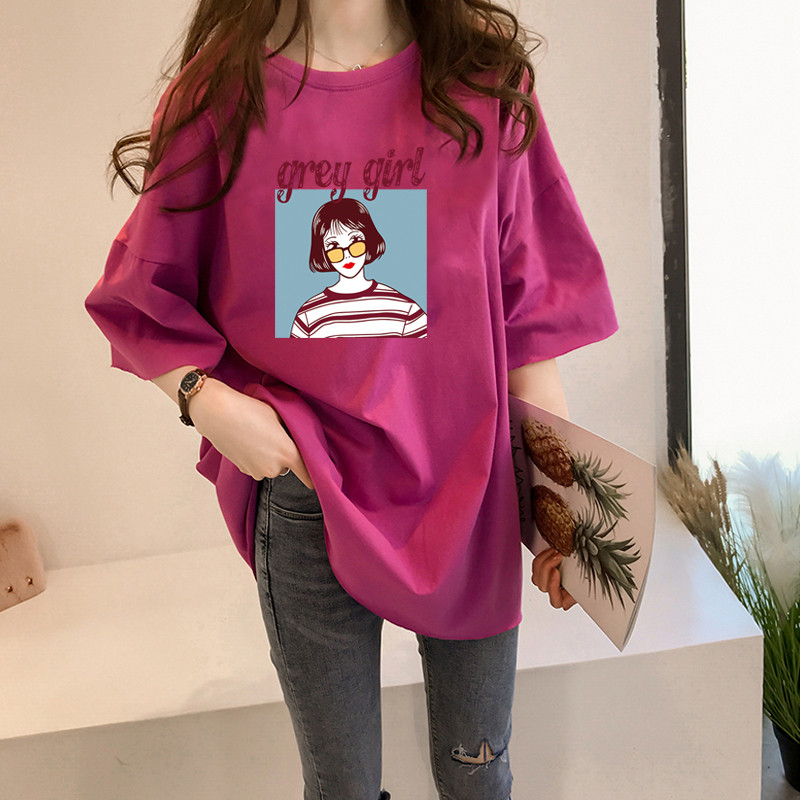 NRVP Áo thun ngắn tay dáng rộng thời trang cho nữ