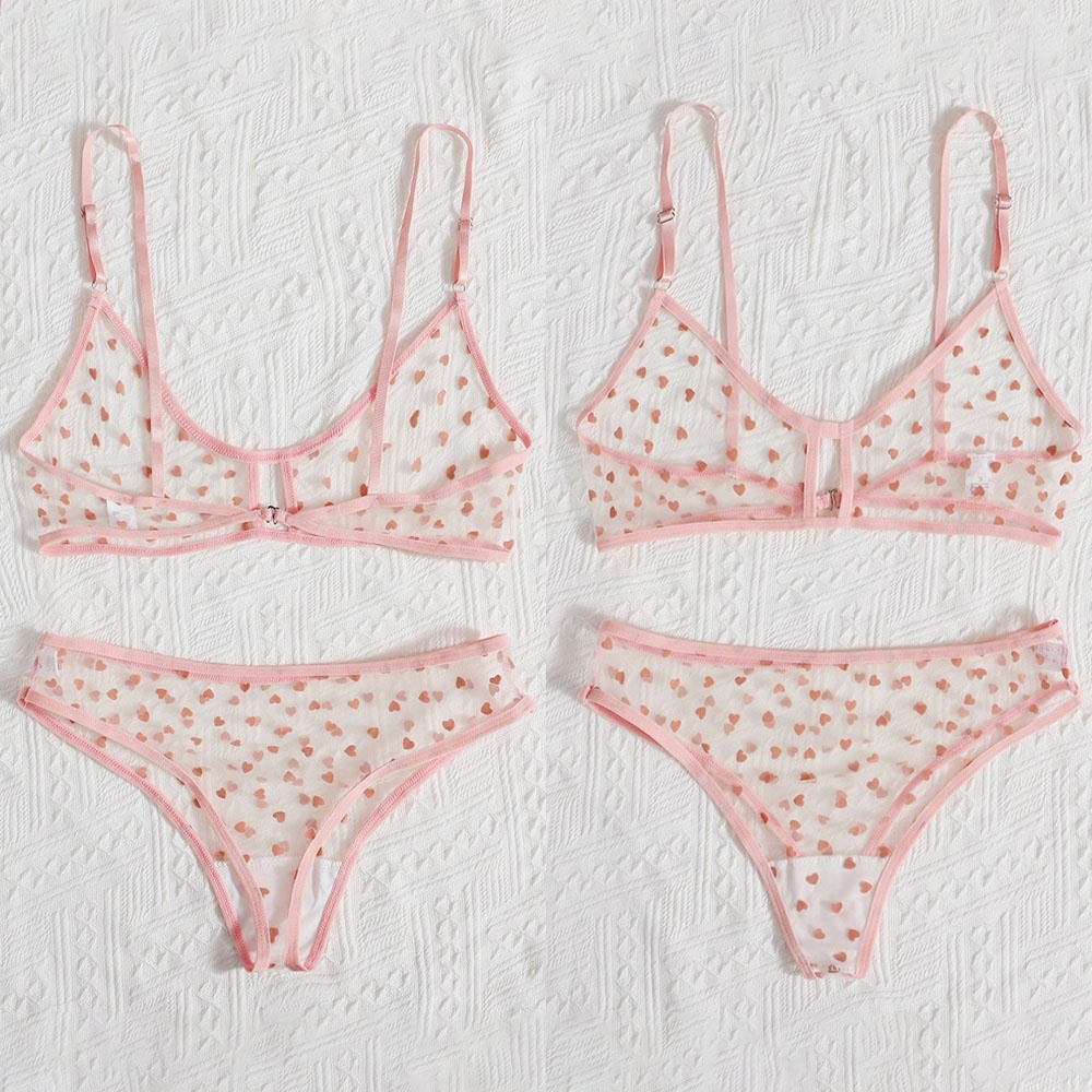 Women Sexy Sheer Mesh See Through Lingerie Bra Set Panty Nightwear Underwear High Quality