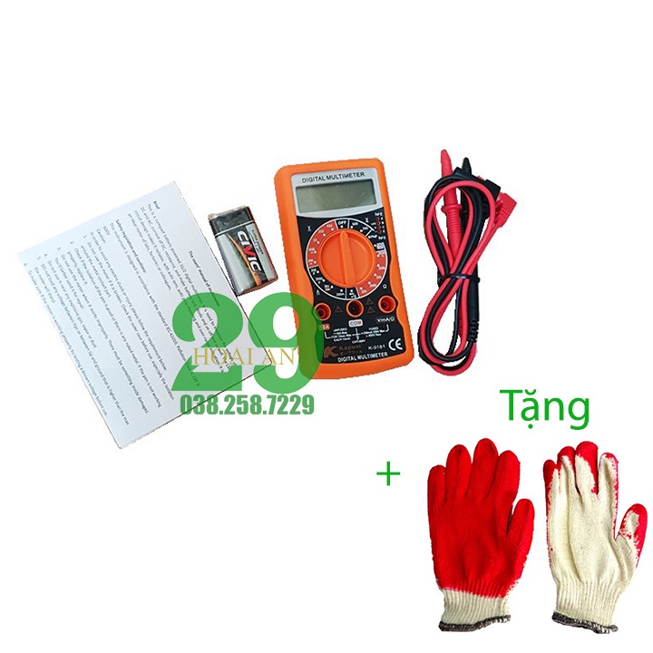 Đồng Hồ Vạn Năng Điện Tử KAPUSI JAPAN Tặng Găng Tay Bảo Hộ
