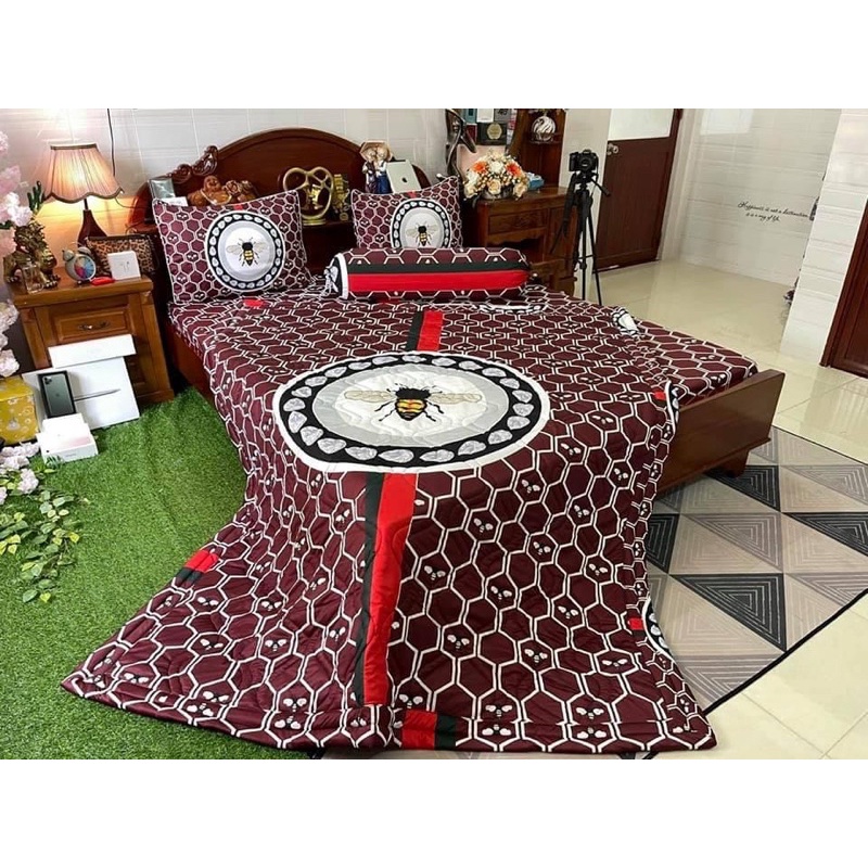 DRAP THUN LẠNH 5D GUCCI ONG (1M6 x2M &1M8x2M