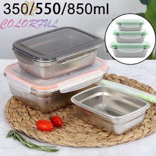 Lunch Box Stainless Steel Stackable Outdoor Picnic Camping Bento Storage 350/550/850ML School Work Sealing New