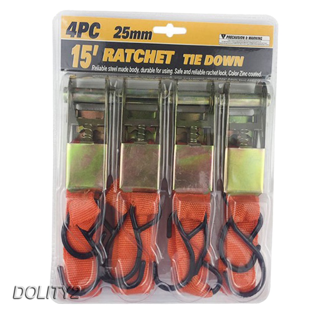 [Dolity2] Dây Buộc Hành Lý 15Feet Có Bánh Cóc Cho Xe Hơi Xe Máy