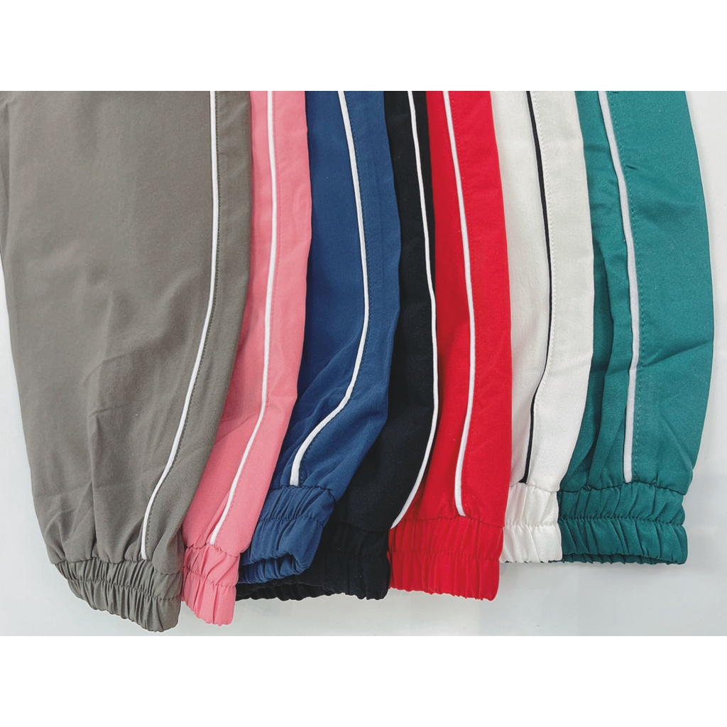 Quần Dài Jogger Sọc Trắng Chất Xi Dù, Có Túi Khoá Kéo Xịn Xò