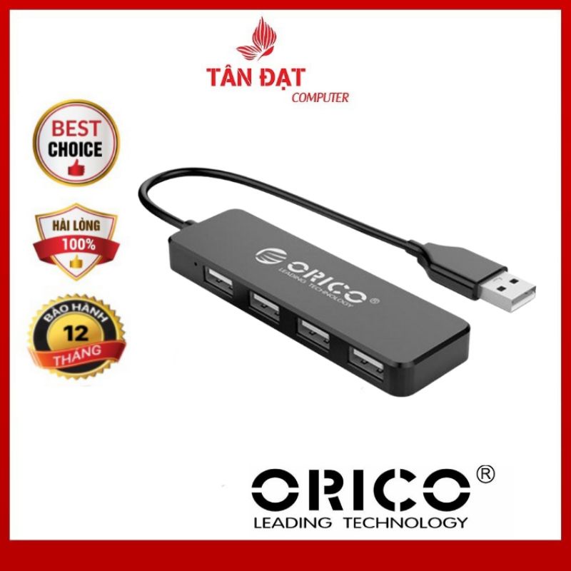 (Siêu Rẻ ) Bộ hub chia 4 cổng USB 2.0 Orico FL01 ( Đen --Trắng )- Hàng Chính Hãng bảo Hành 12 tháng