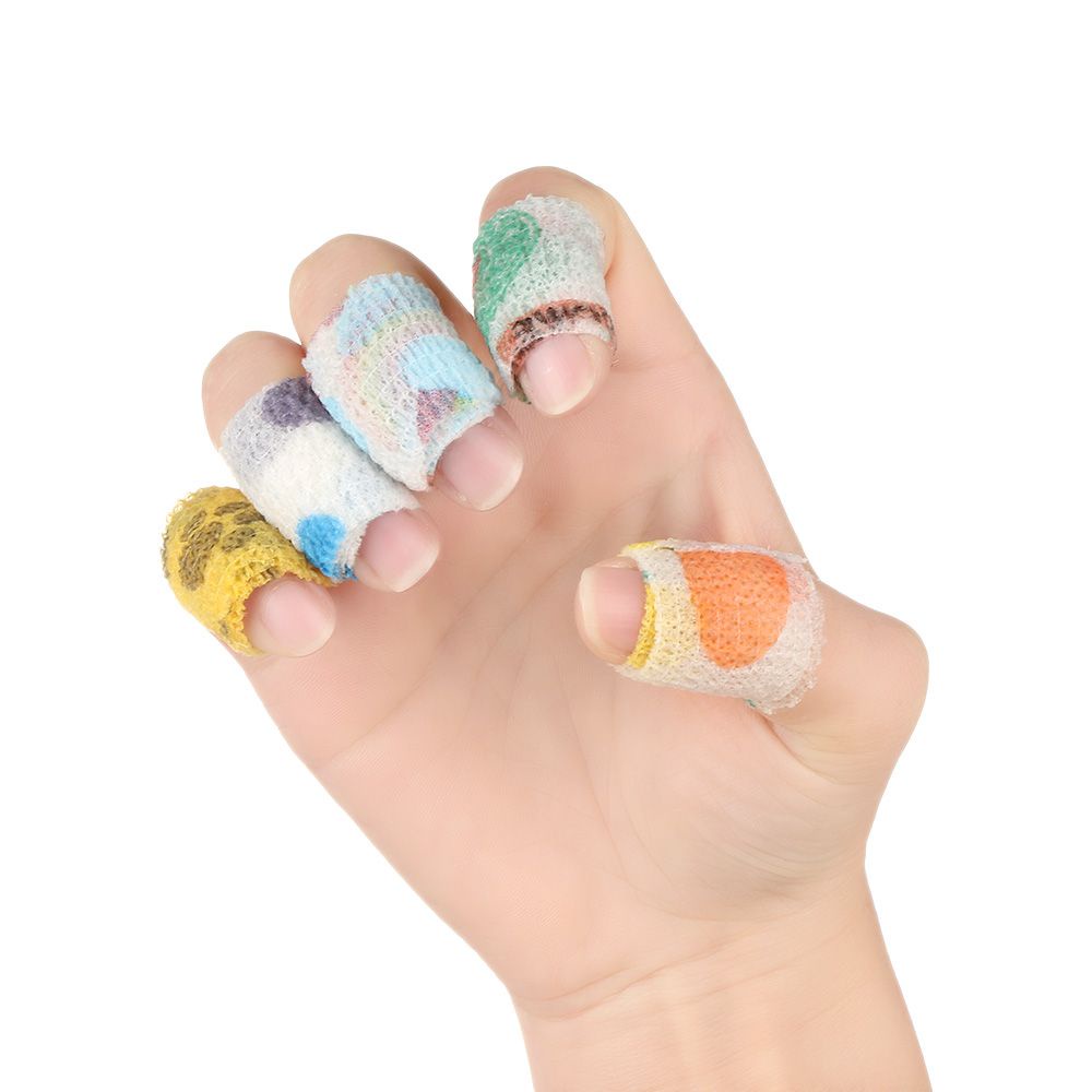 Krny Ngón Tay Bảo Vệ Tự dính Băng Thun Hoạt Hình Khớp Đầu Gối Băng