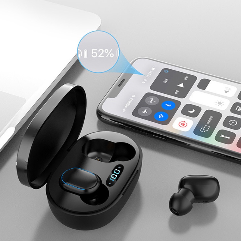 Tai Nghe Bluetooth 5.0 E7S Không Dây Chống Thấm Nước Có Màn Hình LED