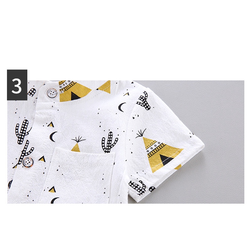 Set áo sơ mi và quần short thời trang xinh xắn cho bé trai