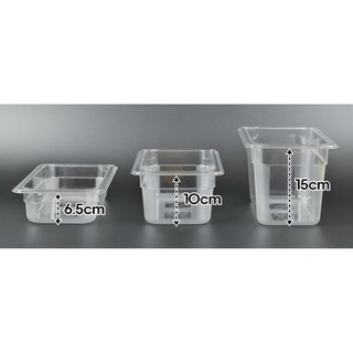 Khay Nhựa GN 1/6  Đựng Thực Phẩm Có Nắp