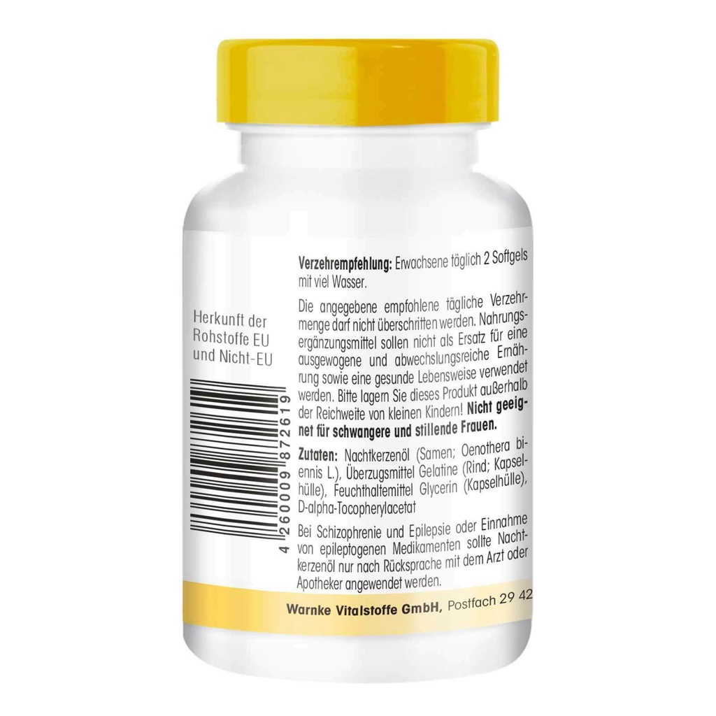 Tinh dầu hoa anh thảo Warnke Nachtkerzenol 500mg từ Đức, 100 viên